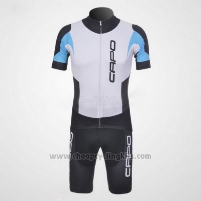 2011 Cycling Jersey Capo Black and White 5 Short Sleeve and Bib Short